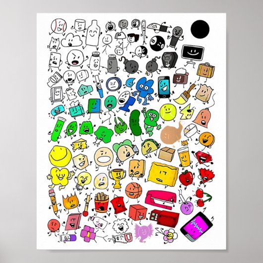 Poster Bfdi Inanimer La folie Tous Les Caractères (Devant)
