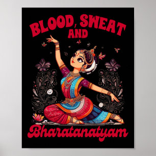 Poster Bharatanatyam Dansant Sang Indien Une Sueur Et Bha