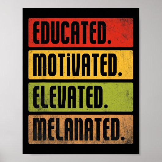 Poster Bhm Melanated élevée instruite motivée Afro Bla (Devant)