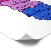 Poster Bi Pride Chat LGBT Bisexuel Drapeau mignet Kawaii  (Coin)