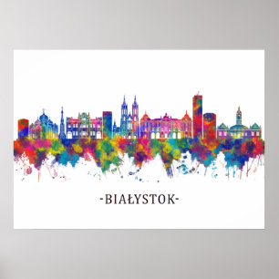Poster Białystok Pologne Skyline