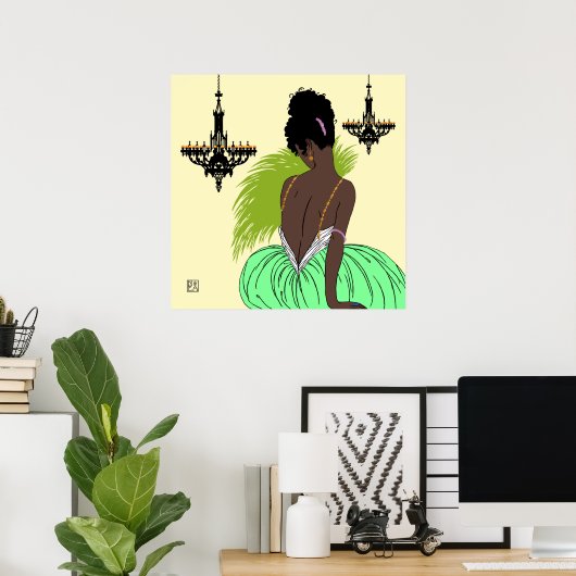 Poster Bianca en vert - Imprimés/Affiches (Bureau à domicile)