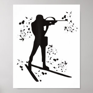 Poster Biathlète ski nordique biathlon
