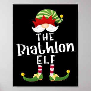 Poster Biathlon Elf Group Noël Funny Pajama Party