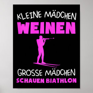 Poster Biathlon féminin Ski Biathlet Sports d'hiver Cadea