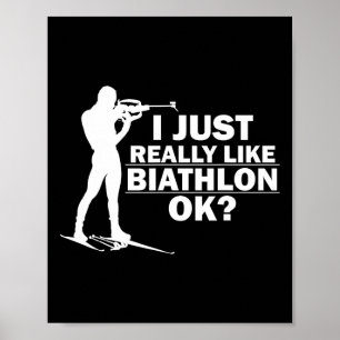 Poster Biathlon Funny Prone Position Biathlète Tir S