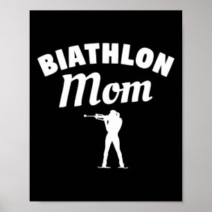 Poster Biathlon Maman Compétition de ski Biathlète