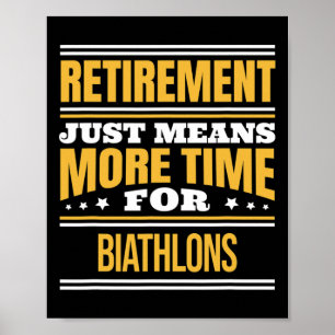 Poster Biathlon retraité Lover Funny Runner dit Retirem