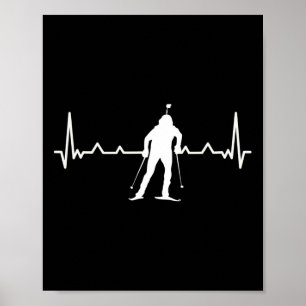 Poster Biathlon Rythme cardiaque Ski de fond Sports d'hiv