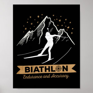 Poster Biathlon Ski de fond Biathlète tir