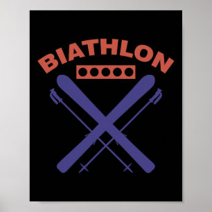 Poster Biathlon Ski Ski Sports d'hiver Ski de fond
