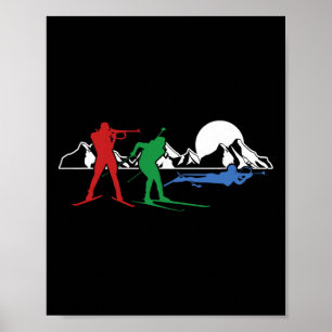 Poster Biathlon Ski Sports d'hiver Ski de fond Cadeau