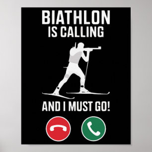 Poster Biathlon Sport hivernal Ski Riffle tir Biath