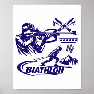 Poster Biathlon sports d'hiver ski de fond