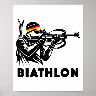 Poster Biathlon sports d'hiver ski de fond