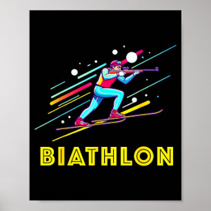 Poster Biathlon sports d'hiver ski de fond
