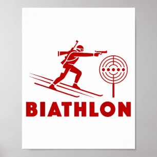 Poster Biathlon sports d'hiver ski de fond