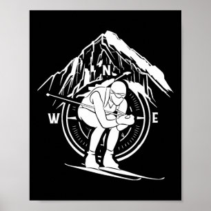 Poster Biathlon Sports hiver Athlète Snow Skier Biathlet