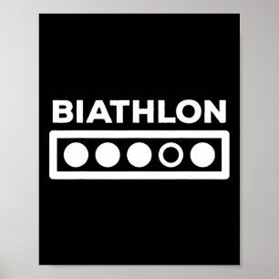 Poster Biathlon Tirage Plage Cadeau - Sports d'hiver Biat