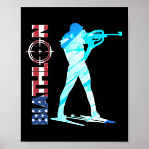 Poster Biathlon Usa Drapeau Vêtements American Cross-coun
