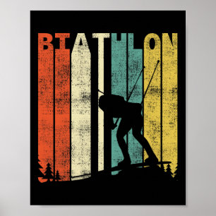 Poster Biathlon vintage Retro Biathlète 1