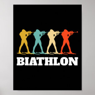 Poster Biathlon Vintage rétro Biathloniste