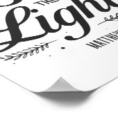 Poster Bible chrétienne Verse Be The Light Matthieu 5:14 (Coin)