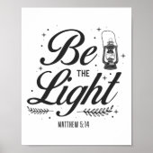 Poster Bible chrétienne Verse Be The Light Matthieu 5:14 (Devant)