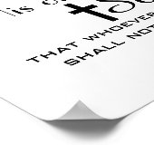 Poster Bible chrétienne Verse Jean 3:16 (Coin)