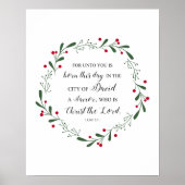 Poster Bible chrétienne Verse Jésus Sauveur Luke (Devant)