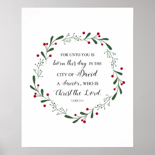 Poster Bible chrétienne Verse Jésus Sauveur Luke (Devant)