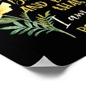 Poster Bible chrétienne Verse Joshua 1:9 Papillon de fleu (Coin)