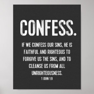 Poster Bible chrétienne Verse Typographie Imprimer, 1 Jea