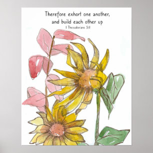 Poster Bible des tournesols Écriture 1 Thessaloniciens 5: