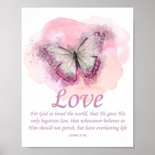 Poster Bible du papillon chrétien pour les femmes Verse 