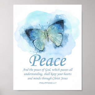 Poster Bible du papillon chrétien pour les femmes Verse :