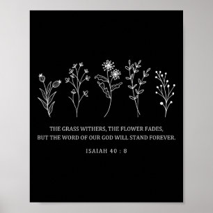 Poster Bible Fleur Verset Pâques La Parole De Notre Dieu 