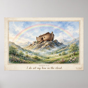 Poster Bible KJV-Arche de Noé Aquarelle Mont Ararat
