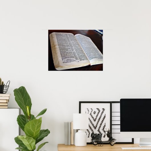 Poster Bible ouverte (Bureau à domicile)