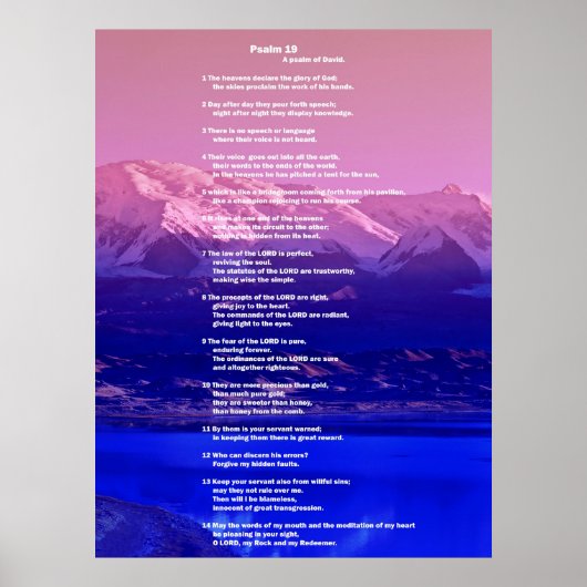Poster Bible, Psaume19 (Devant)