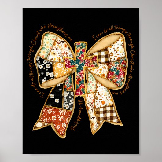 Poster Bible Vers Coquette Chrétien Jésus Nœud Patchwork (Devant)