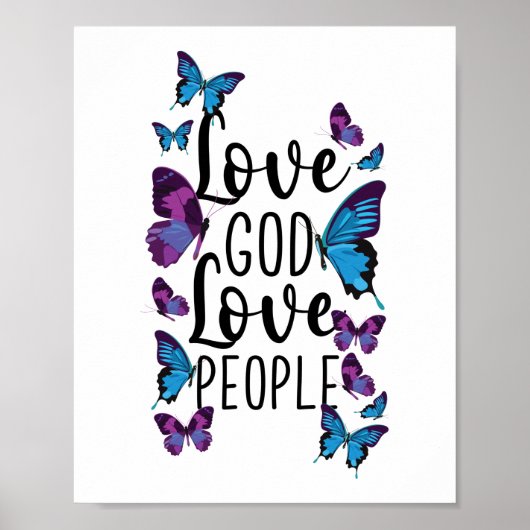 Poster Bible Verse Amour Dieu Aimer les gens Papillon (Devant)
