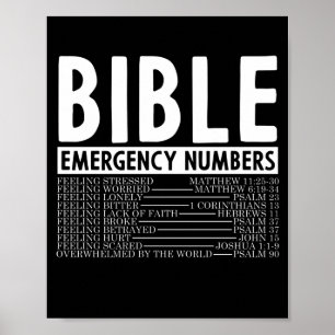 Poster Bible Verse Bible Numéro d'urgence Dieu