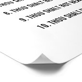 Poster Bible Verse Chrétien Religieux Dix Commandements (Coin)