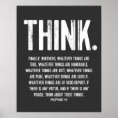 Poster Bible Verse, Écriture Philippiens 4:8 Moderne (Devant)