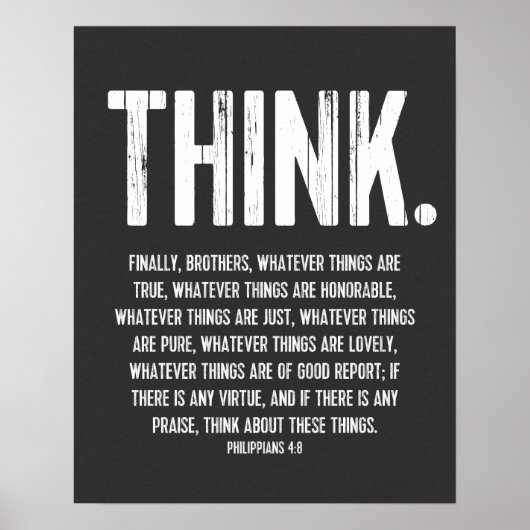 Poster Bible Verse, Écriture Philippiens 4:8 Moderne (Devant)