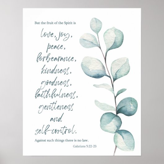 Poster Bible verse Galates Écriture feuille (Devant)