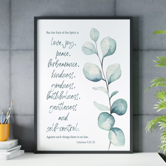 Poster Bible verse Galates Écriture feuille