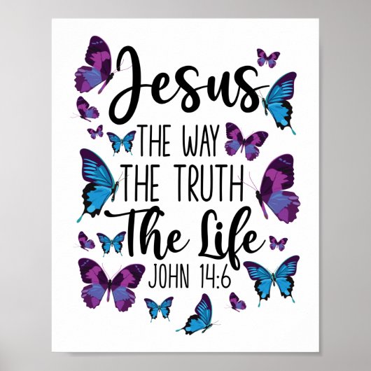 Poster Bible Verse Jesus The Way The Truth The Life John (Devant)