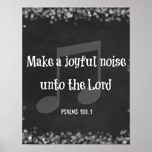 Poster Bible Verse: Make a Joyful Noise (Devant)